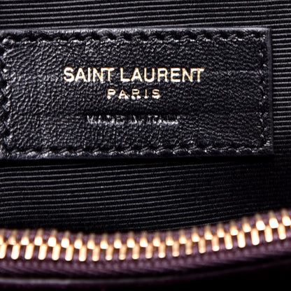 Saint Laurent Calfskin Suede Medium Moujik Top Handle Bag Amarena Black 7 of 9