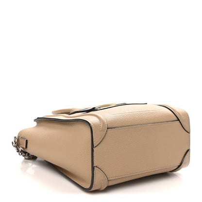 Celine Drummed Calfskin Nano Luggage Dune 4 of 9