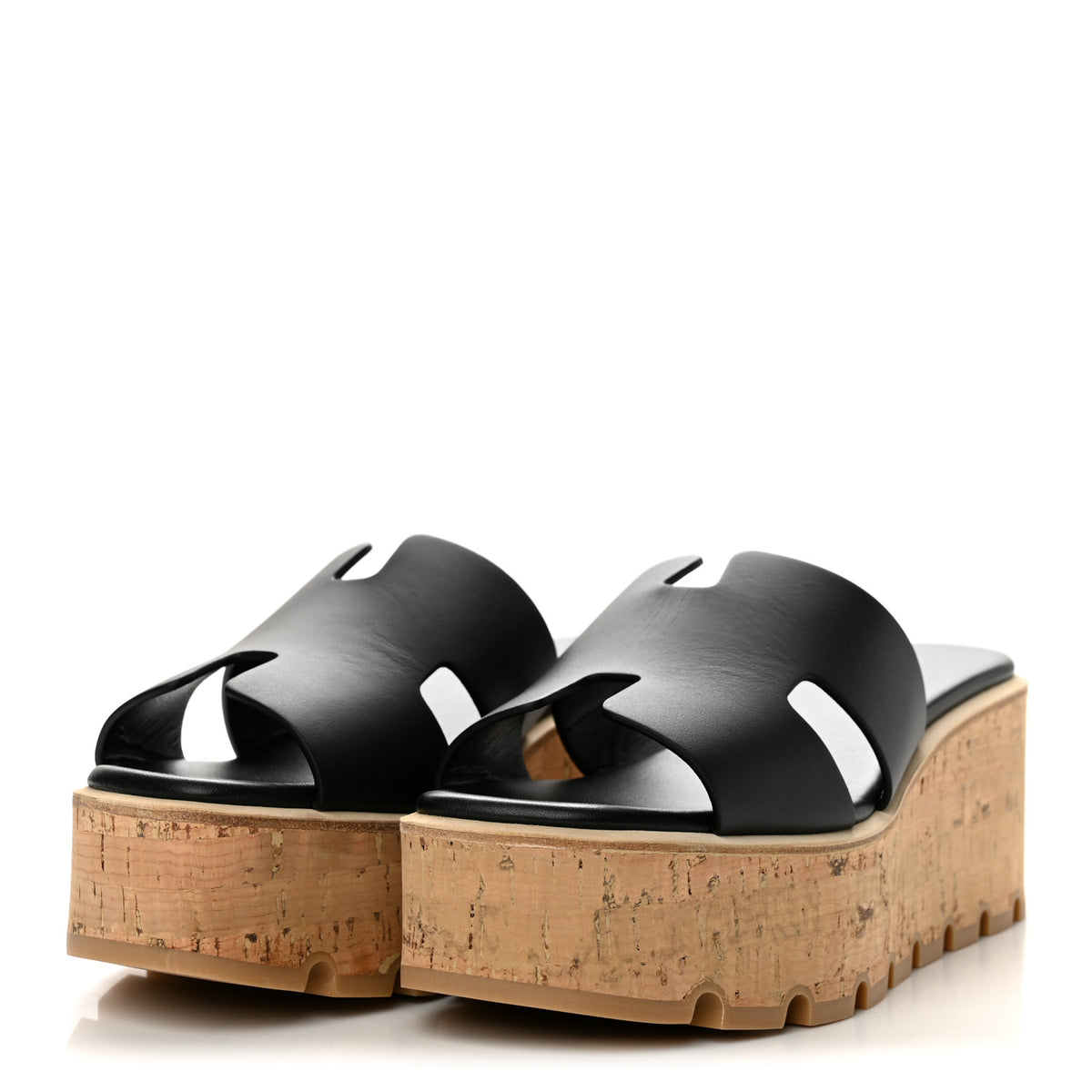Calfskin Cork Eze 30 Sandals 38 Black