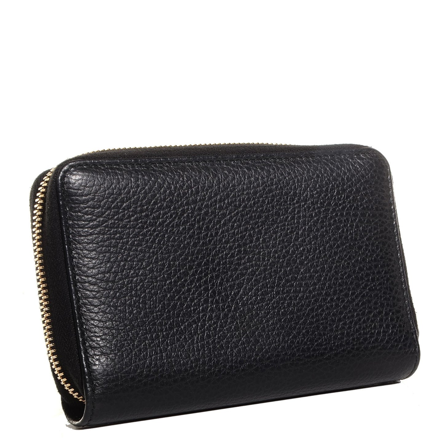 Dollar Calfskin Medium Swing Zip Around Wallet Black