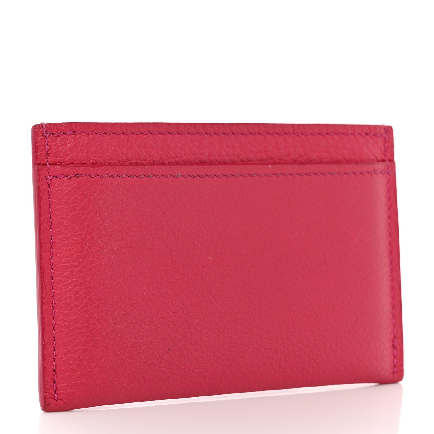 Calfskin Lockme Card Holder Hot Pink