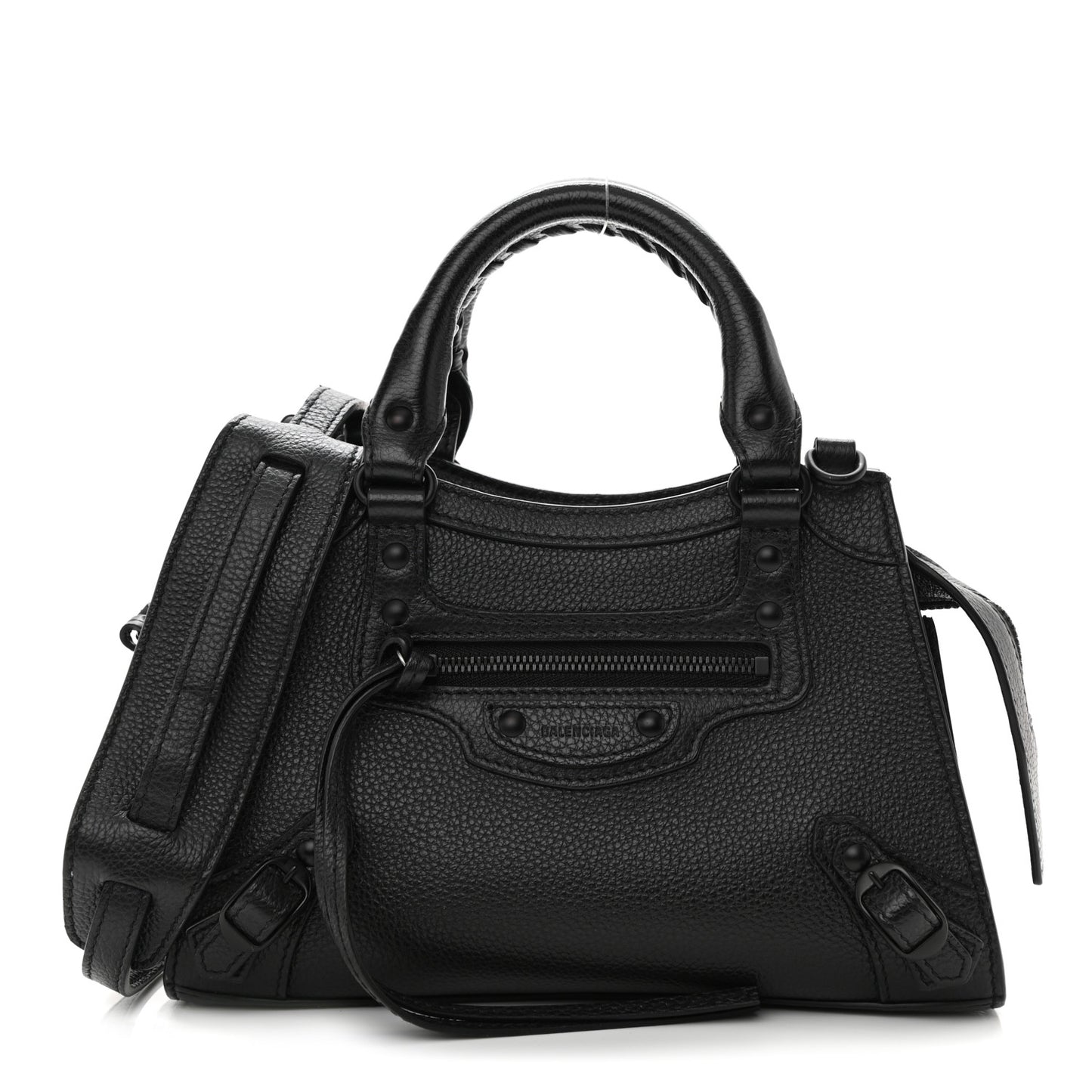 Grained Calfskin Neo Classic Black Hardware Mini City Black