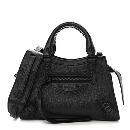 Balenciaga Grained Calfskin Neo Classic Black Hardware Mini City Black 1 of 11