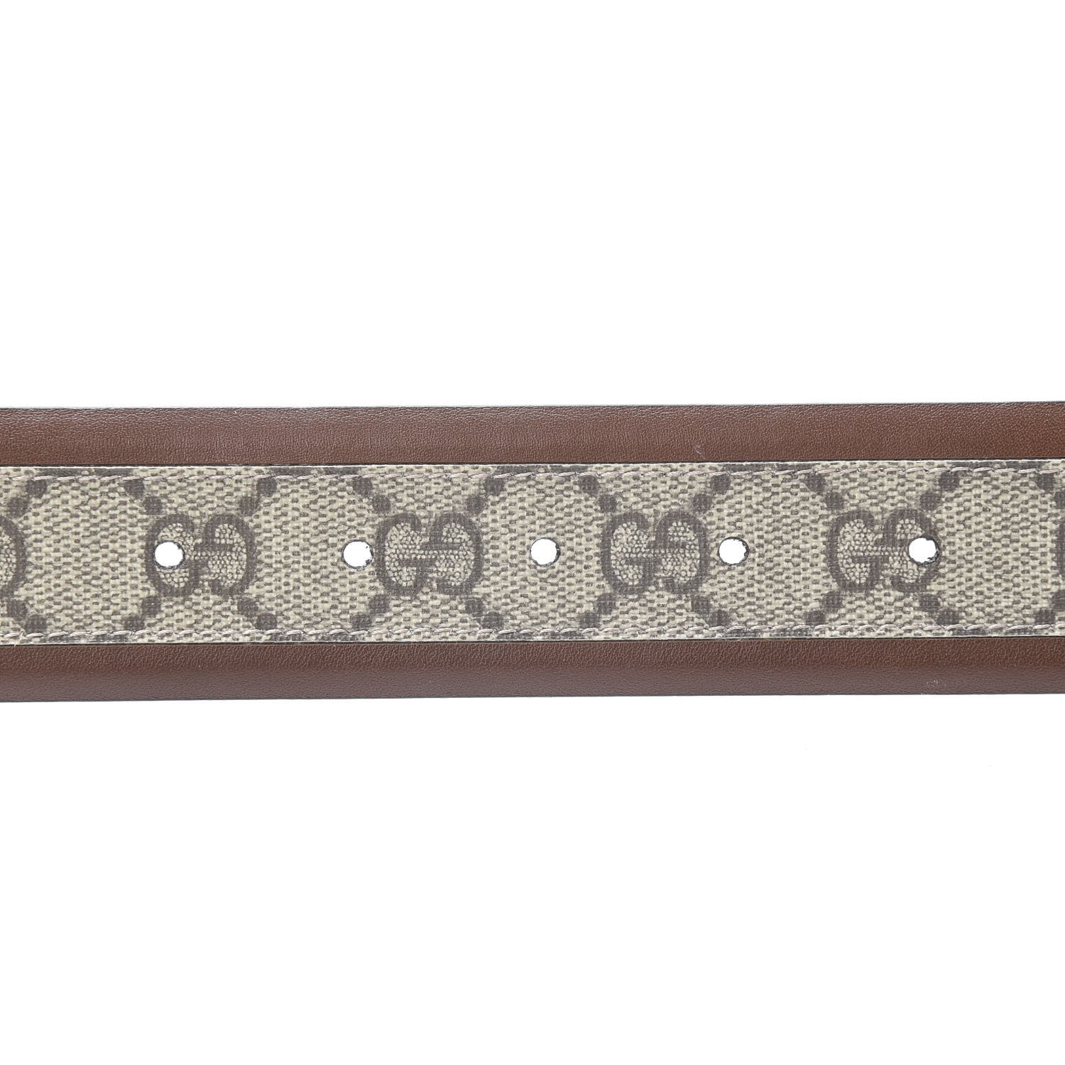 Gucci GG Supreme Monogram Selleria Interlocking G 40mm Belt 80 32 Beige Ebony Cuir 5 of 7