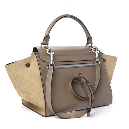 Celine Drummed Calfskin Suede Small Trapeze Souris 2 of 8