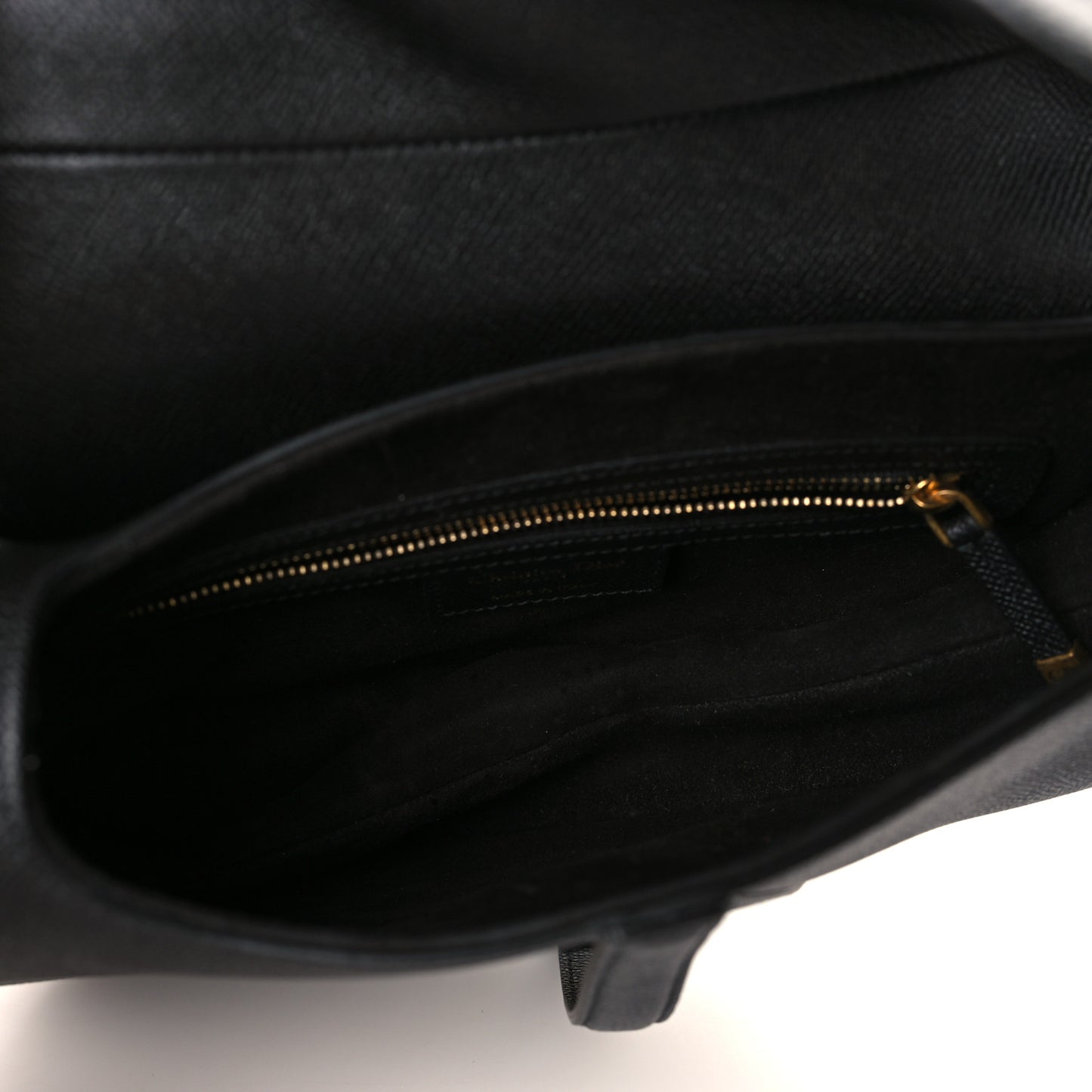 Grained Calfskin Saddle Bag Black