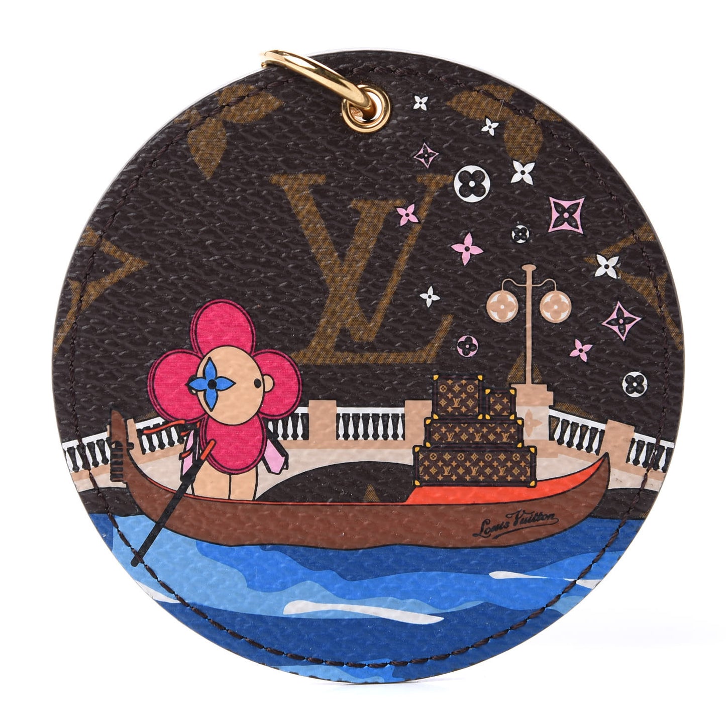 Monogram 2019 Christmas Animation Venice Bag Charm Key Ring Blue