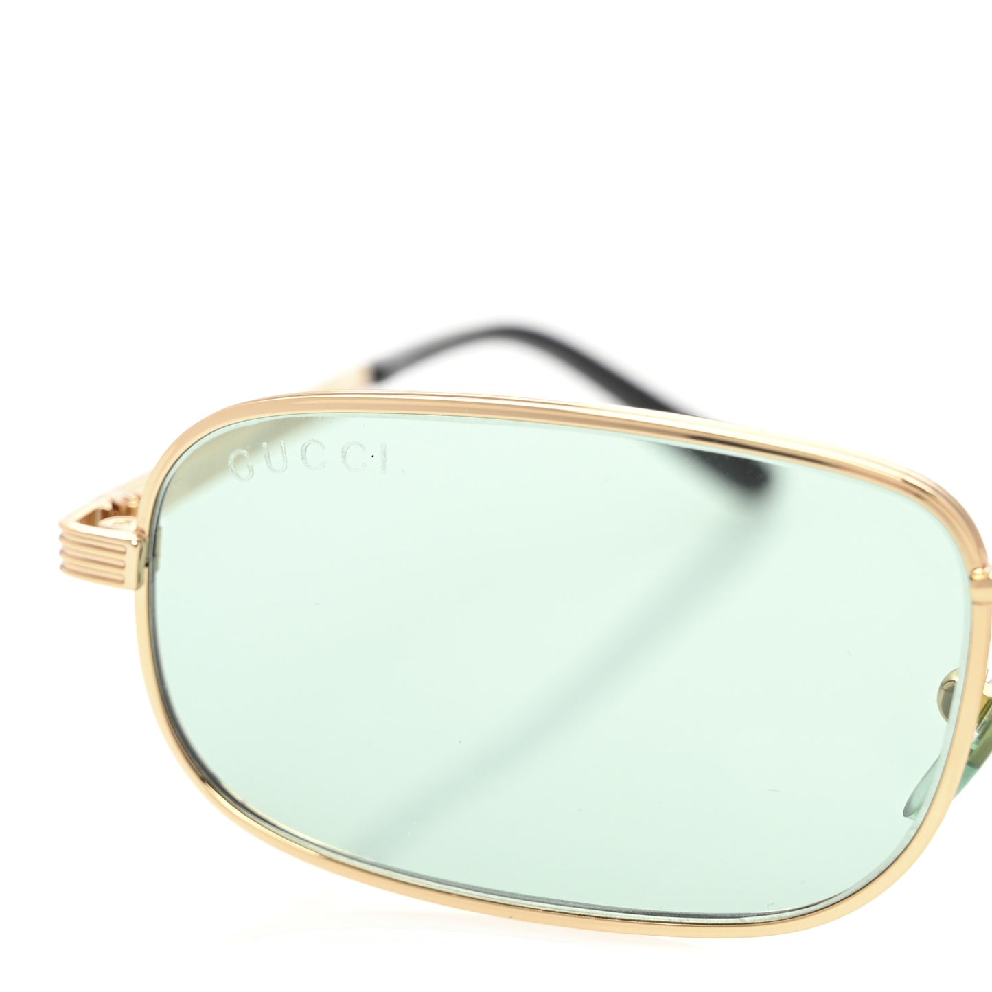 Metal Rectangular Sunglasses GG1457S Green Gold