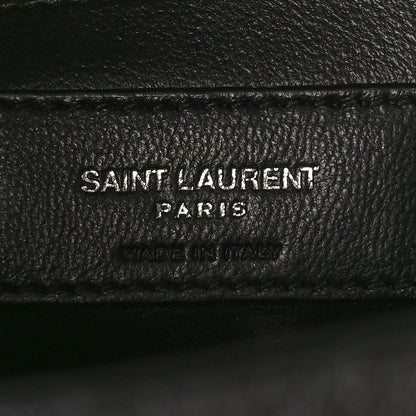 Saint Laurent Grain De Poudre Textured Mixed Matelasse Triquilt Medium Monogram Satchel Black 6 of 9