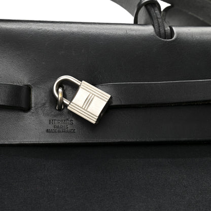 Hermes Toile Vache Calfskin Herbag 39 MM Black 6 of 17