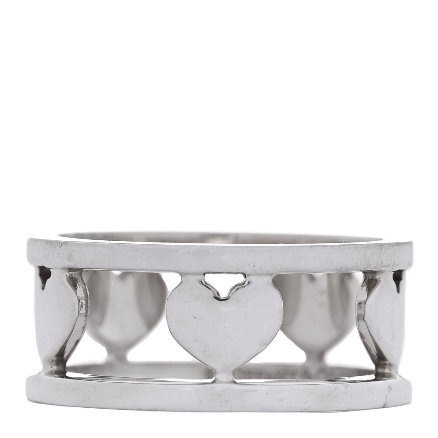 Sterling Silver Heart Stencil Band Ring 53 6.5