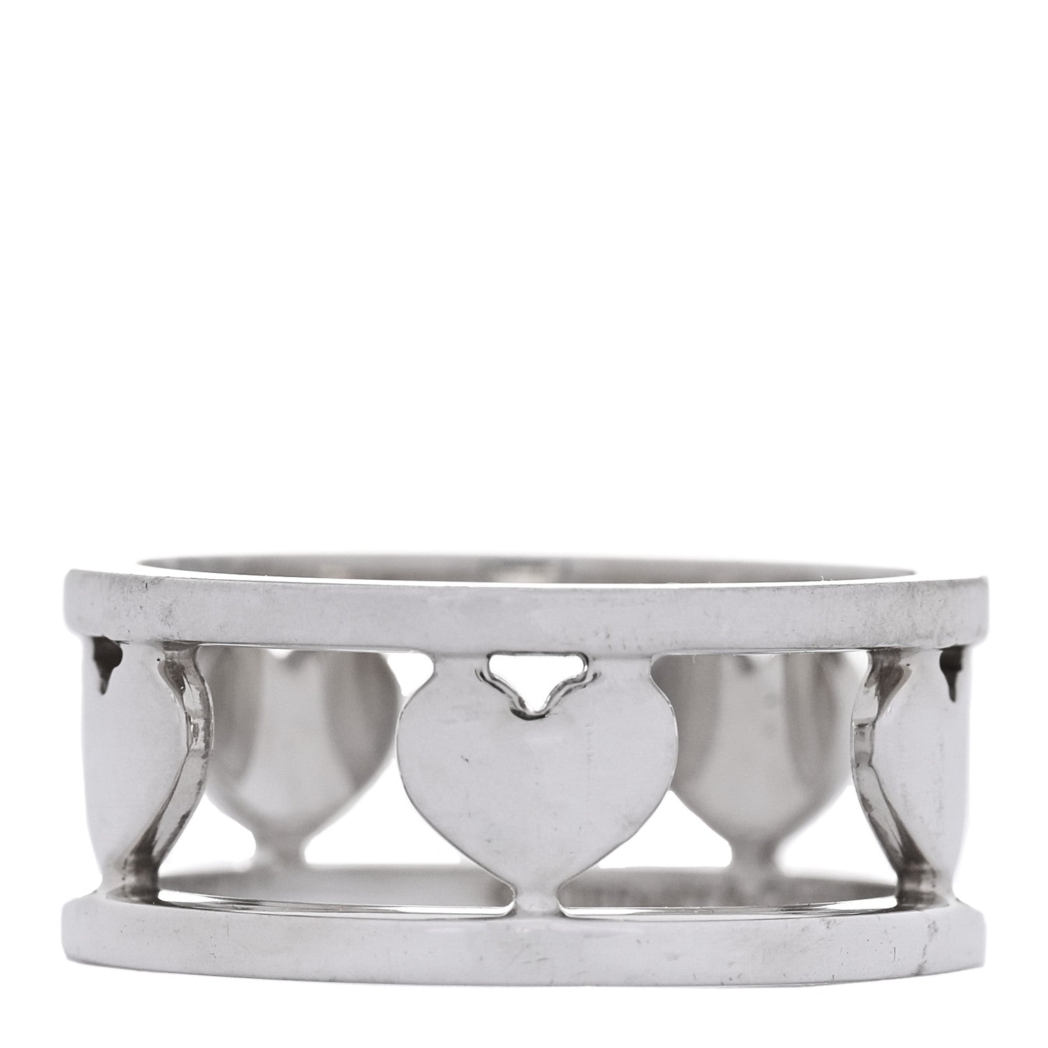 Tiffany Sterling Silver Heart Stencil Band Ring 53 6.5 1 of 4