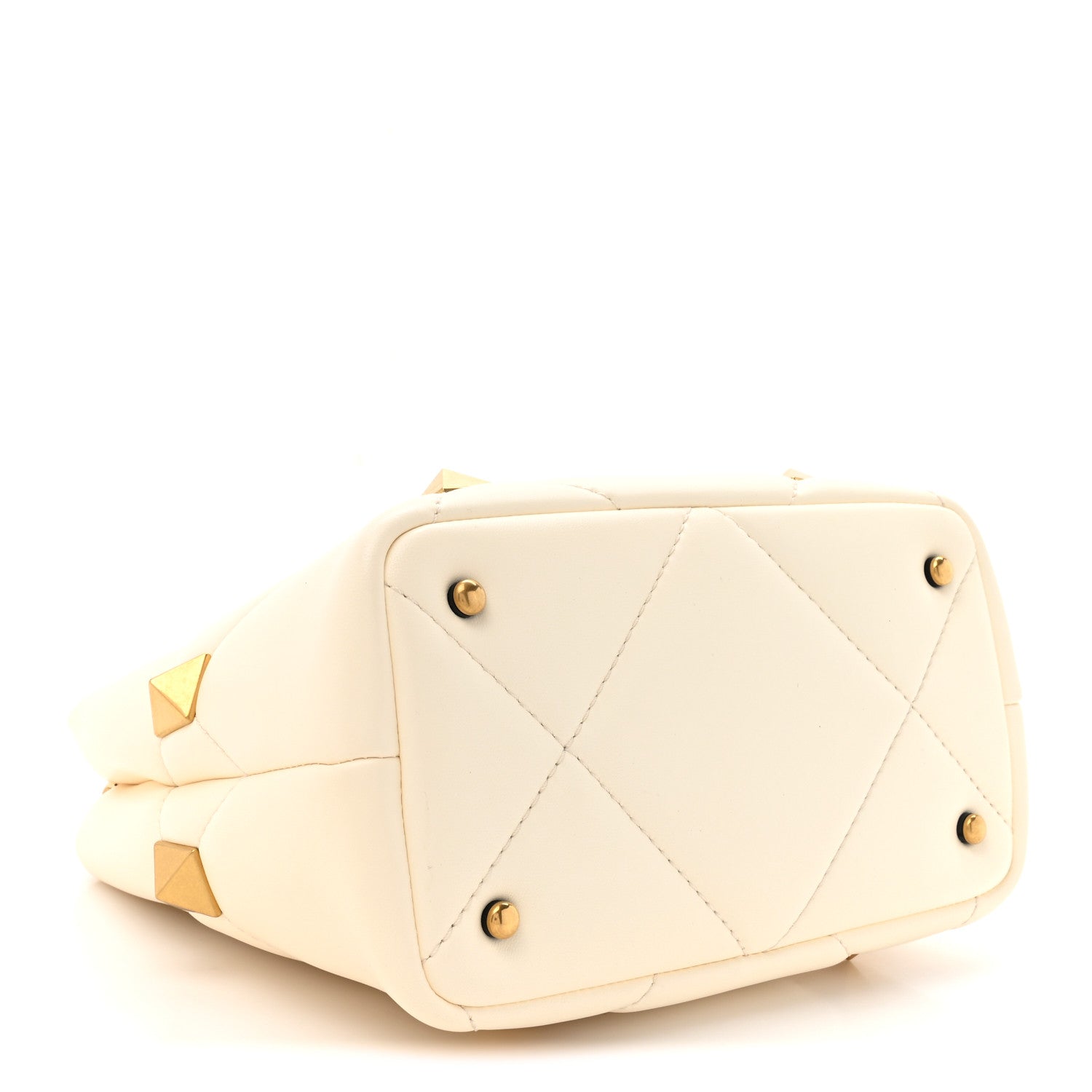 Valentino Garavani Nappa Small Roman Stud The Handle Bag Ivory 4 of 10
