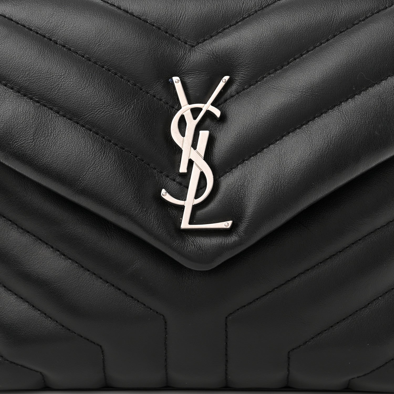Saint Laurent Calfskin Y Quilted Monogram Small Loulou Chain Satchel Black 8 of 10