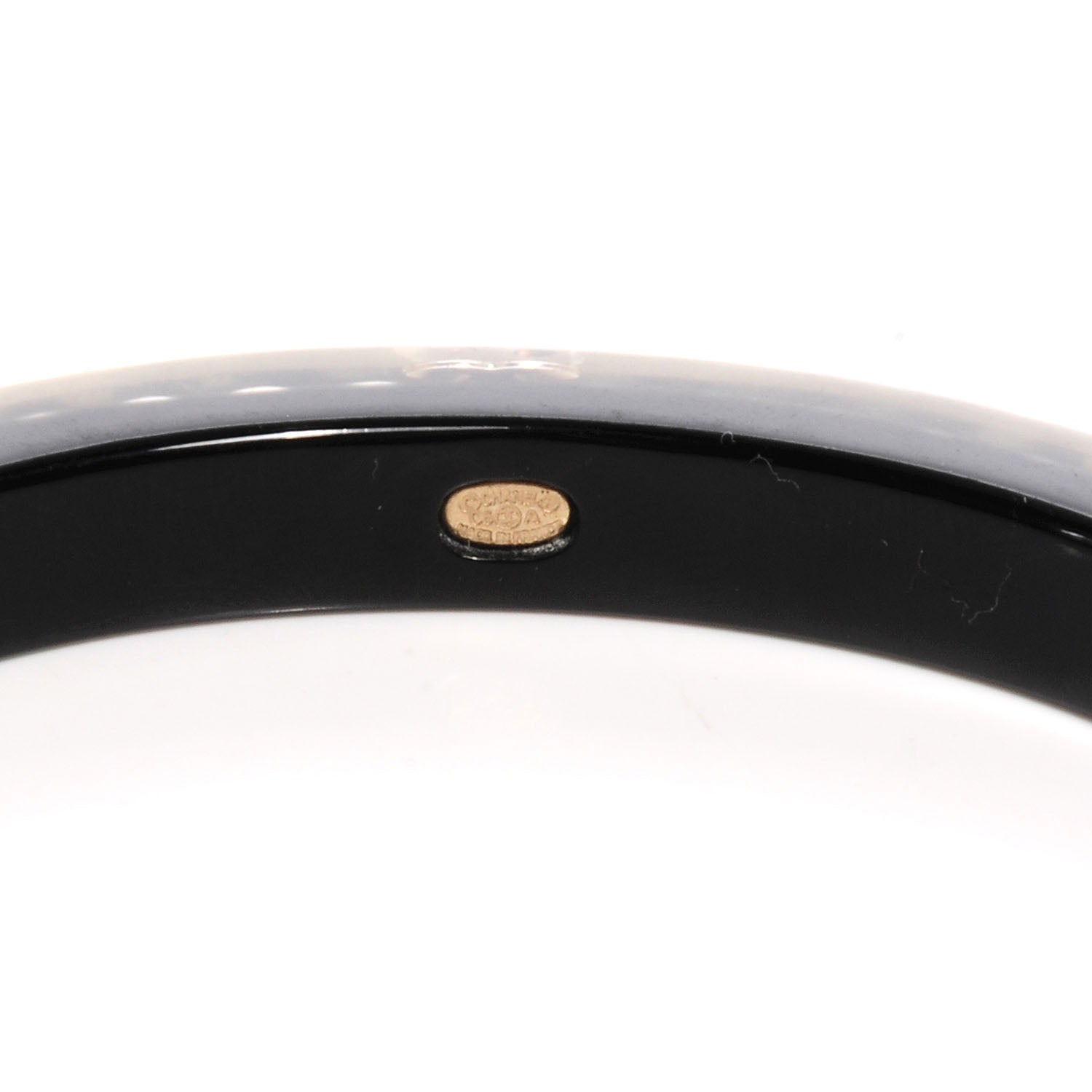 Chanel Resin Pearl CC Bangle Black 3 of 4