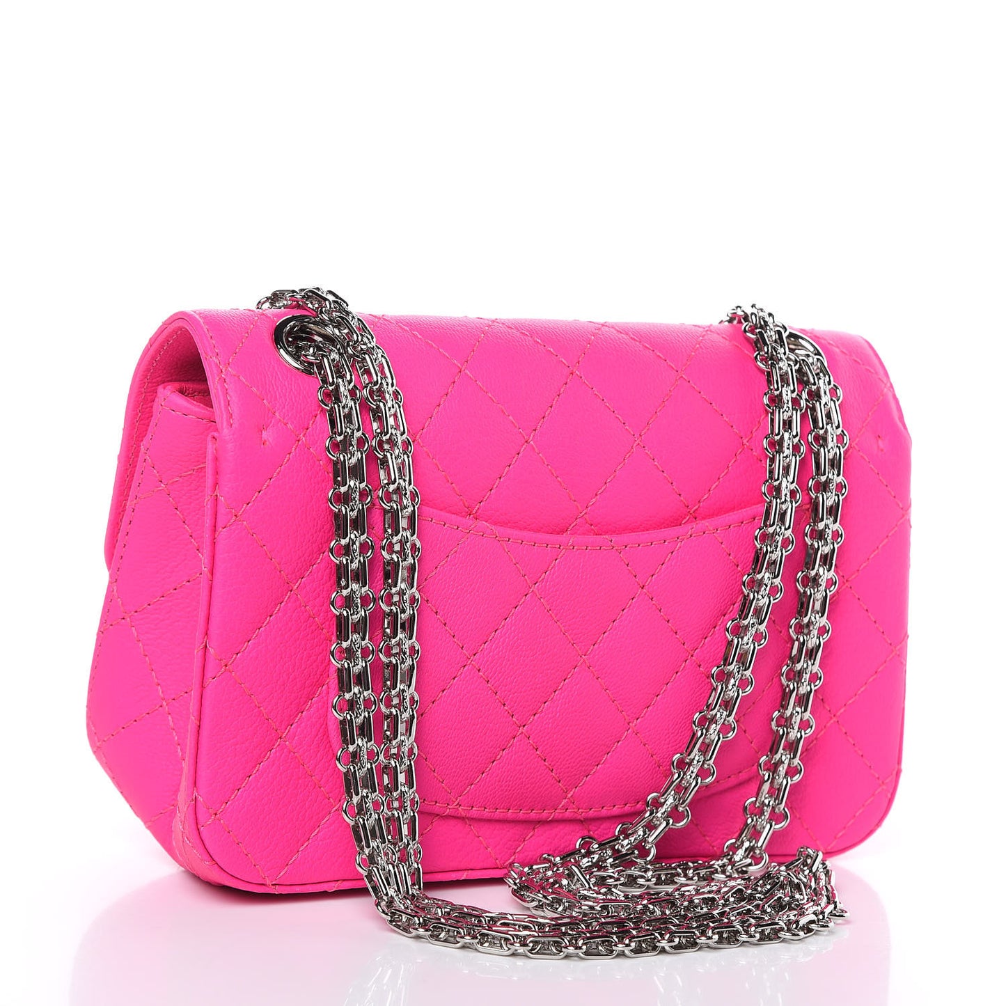 Goatskin Quilted 2.55 Reissue Mini Flap Fluorescent Pink