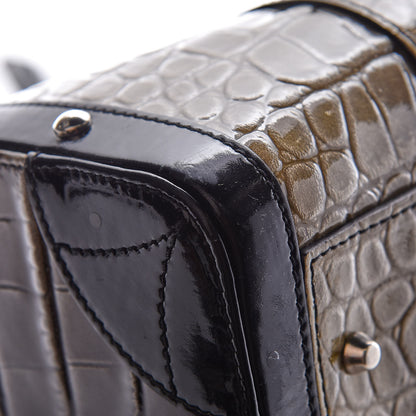 Versace Calfskin Crocodile Embossed Madonna Satchel 11 of 12