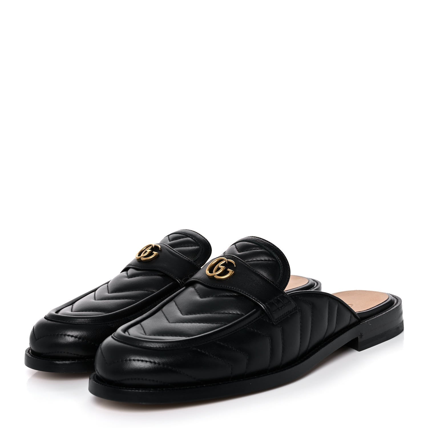 Gucci Nappa Matelasse Mens GG Marmont Slippers 10 Black 3 of 11