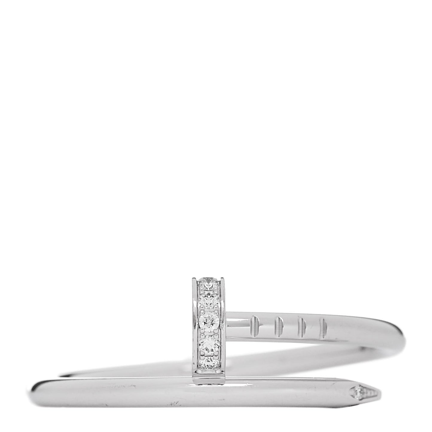 18K White Gold Diamond Small Juste Un Clou Ring 60 9