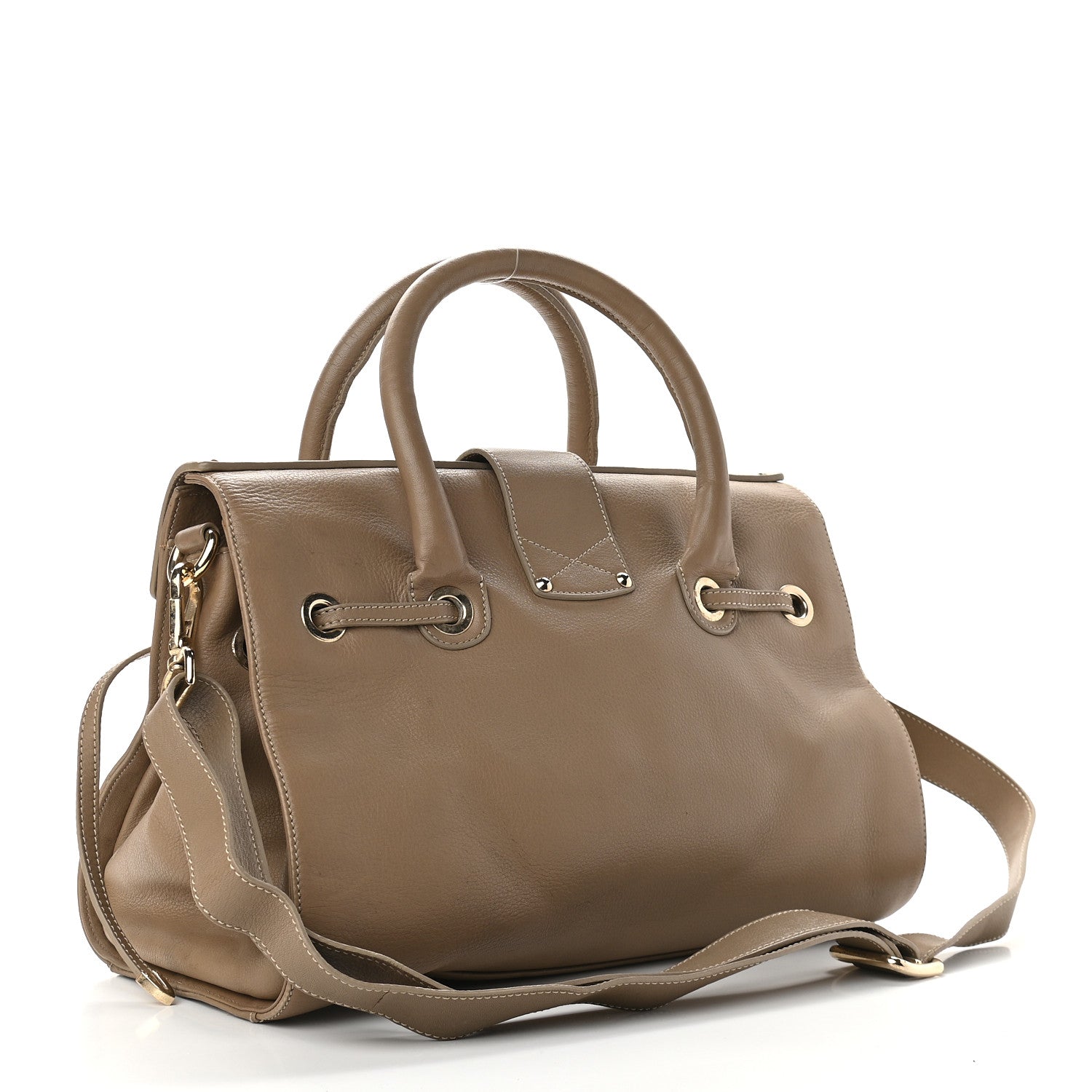 Jimmy Choo Grainy Calfskin Large Rosalie Satchel Nude 3 of 8