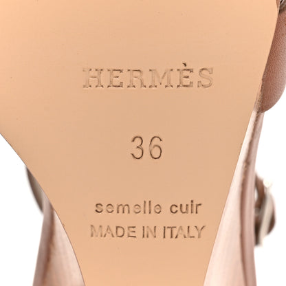 Hermes Calfskin Legend Wedge Sandals 36 6 of 10