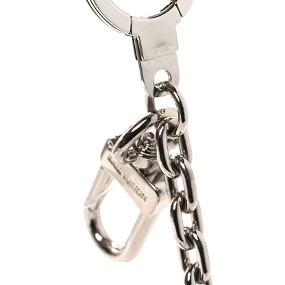 Louis Vuitton Metal Palladiium Finish LV Initiales Bag Charm Key Holder Silver 3 of 3