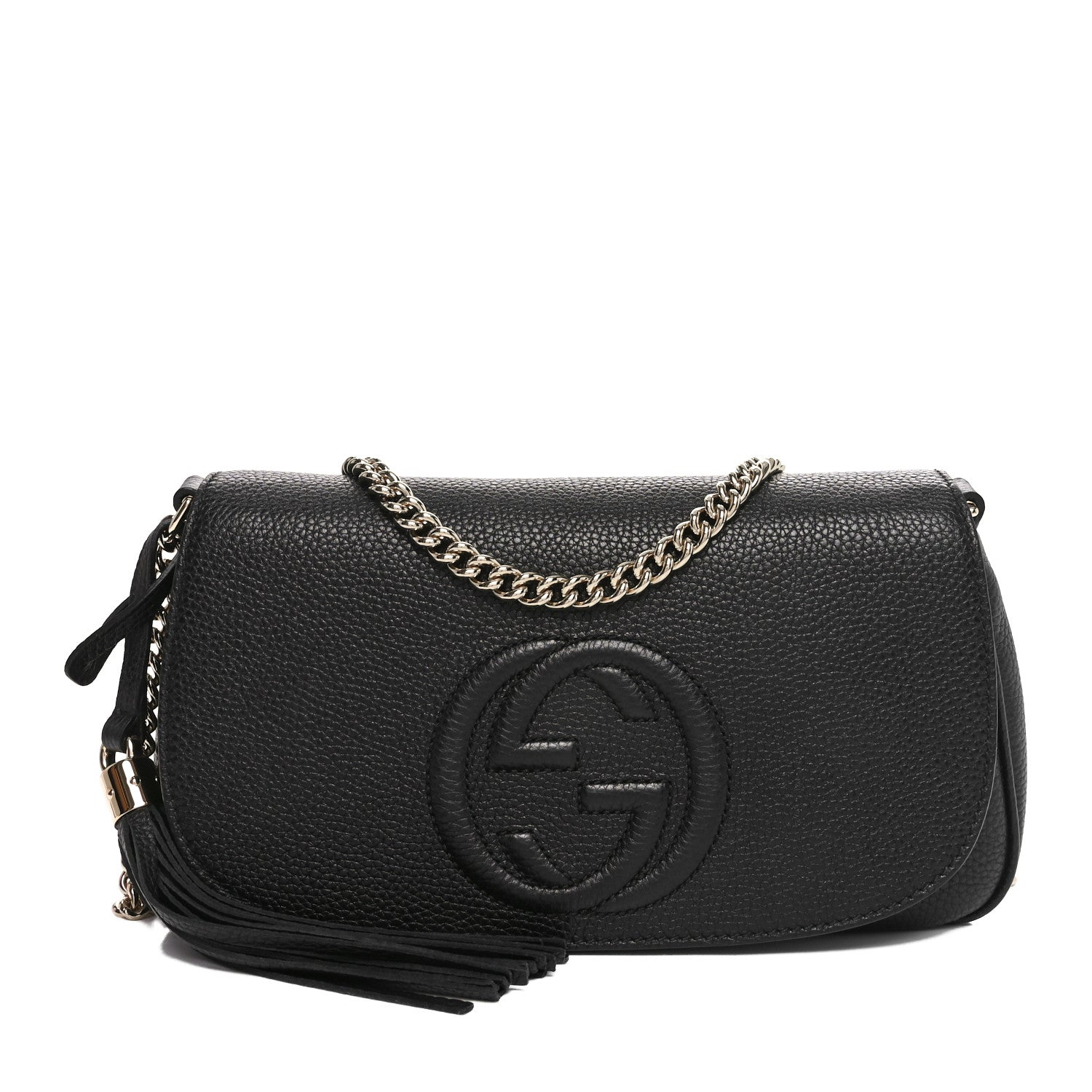 Gucci Pebbled Calfskin Medium Soho Flap Crossbody Black 1 of 10