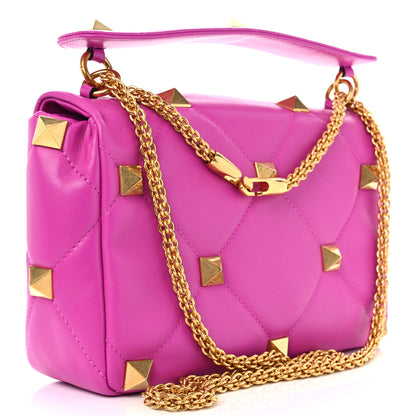 Valentino Garavani Nappa Large Roman Stud Shoulder Bag Radiant Orchid 3 of 9
