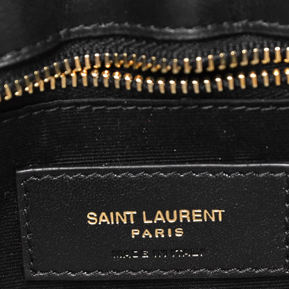 Saint Laurent Suede Y Quilted Monogram Toy Loulou Crossbody Bag Black 6 of 10