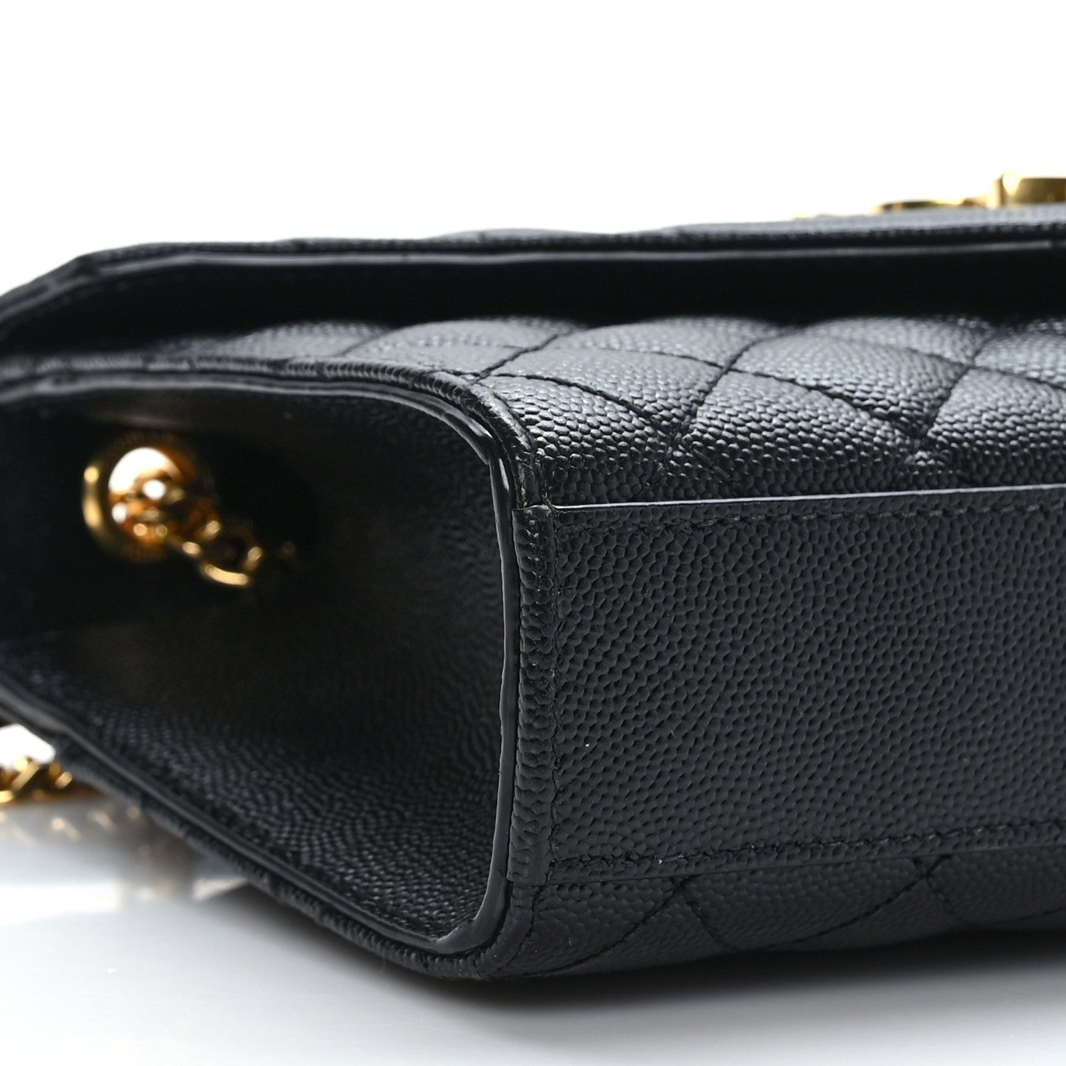 Saint Laurent Grain De Poudre Textured Mixed Matelasse Triquilt Small Monogram Satchel Black 7 of 8