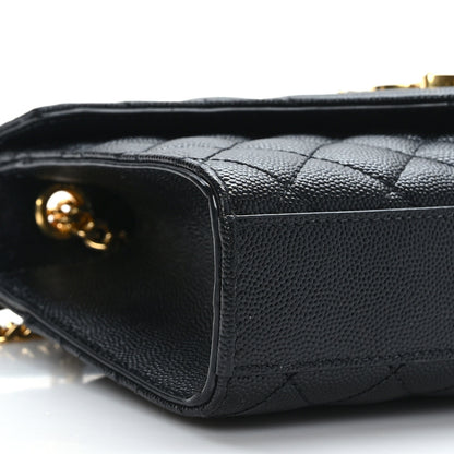 Saint Laurent Grain De Poudre Textured Mixed Matelasse Triquilt Small Monogram Satchel Black 7 of 8