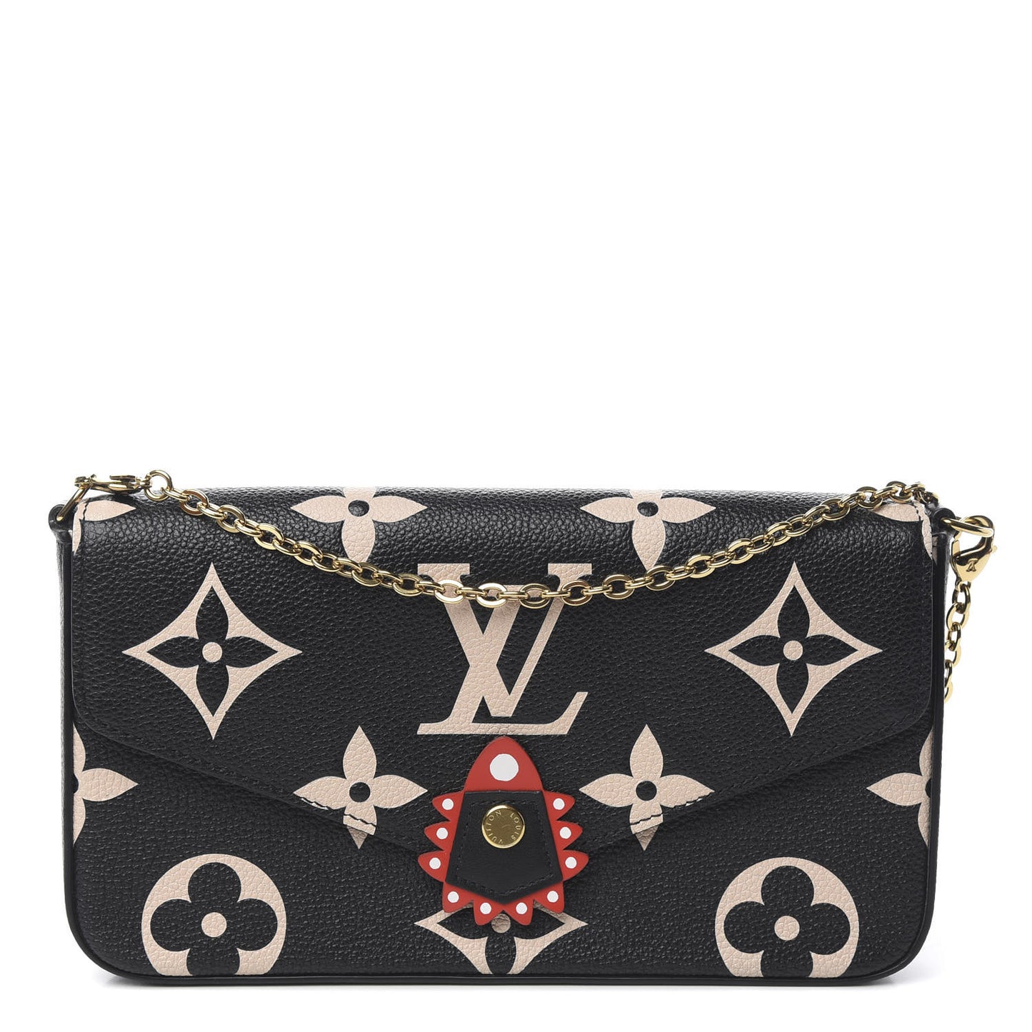Empreinte Monogram Giant Crafty Pochette Felicie Black Creme