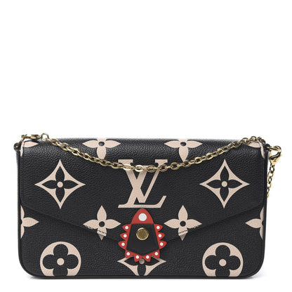 Louis Vuitton Empreinte Monogram Giant Crafty Pochette Felicie Black Creme 1 of 9