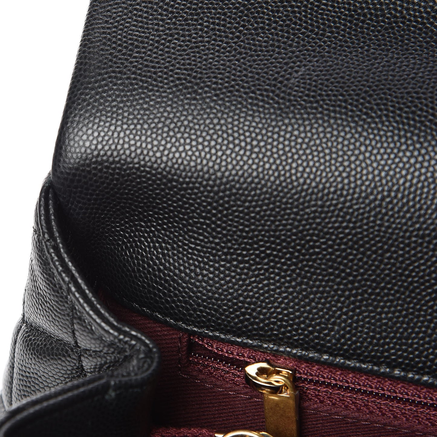 Caviar Quilted Small Coco Handle Flap Black