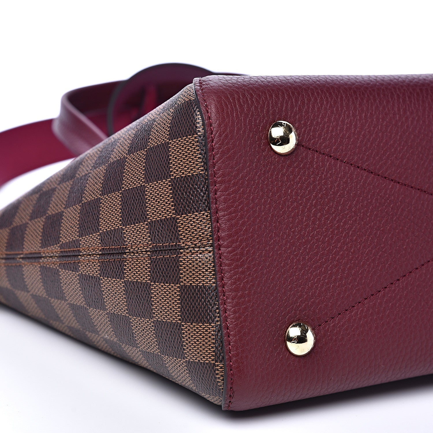 Louis Vuitton Damier Ebene Cuir Taurillon Hyde Park Fuchsia 7 of 8