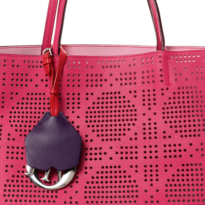 Christian Dior Calfskin Perforated Cannage Dioriva Tote Hot Pink 9 of 13