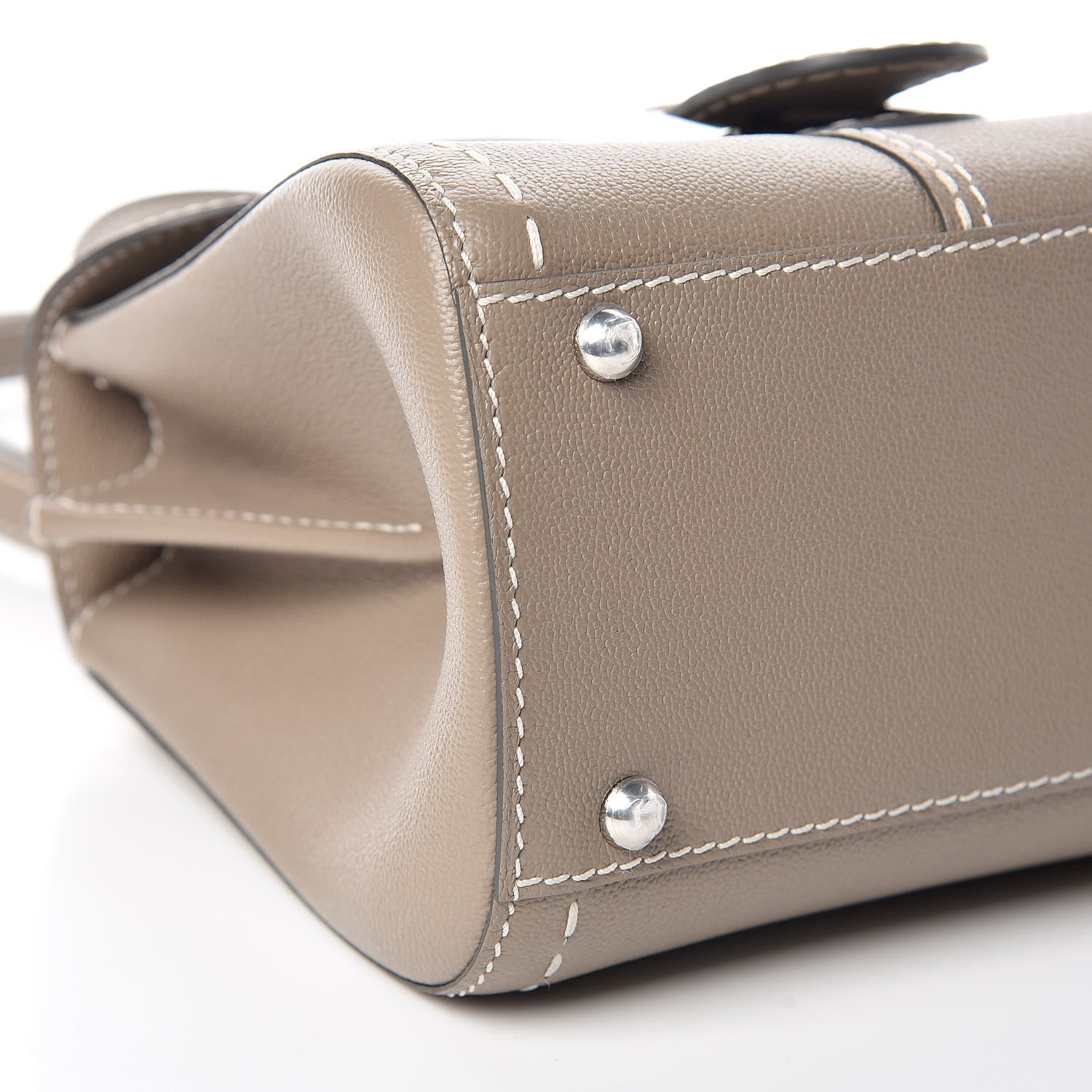Delvaux Grained Rodeo Calfskin Surpique Mini Brillant Satchel Tourterelle Ivory 5 of 10