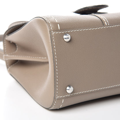 Delvaux Grained Rodeo Calfskin Surpique Mini Brillant Satchel Tourterelle Ivory 5 of 10