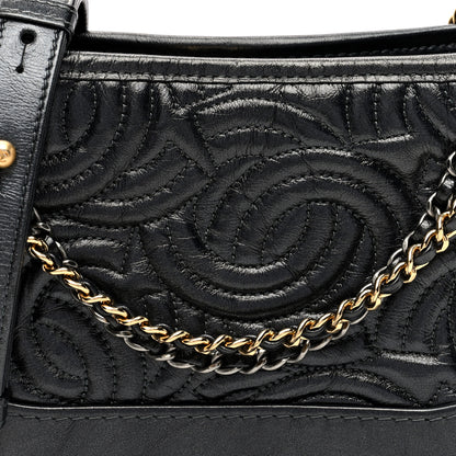 Chanel Aged Calfskin CC Quilted Small Gabrielle Hobo Black 8 of 10