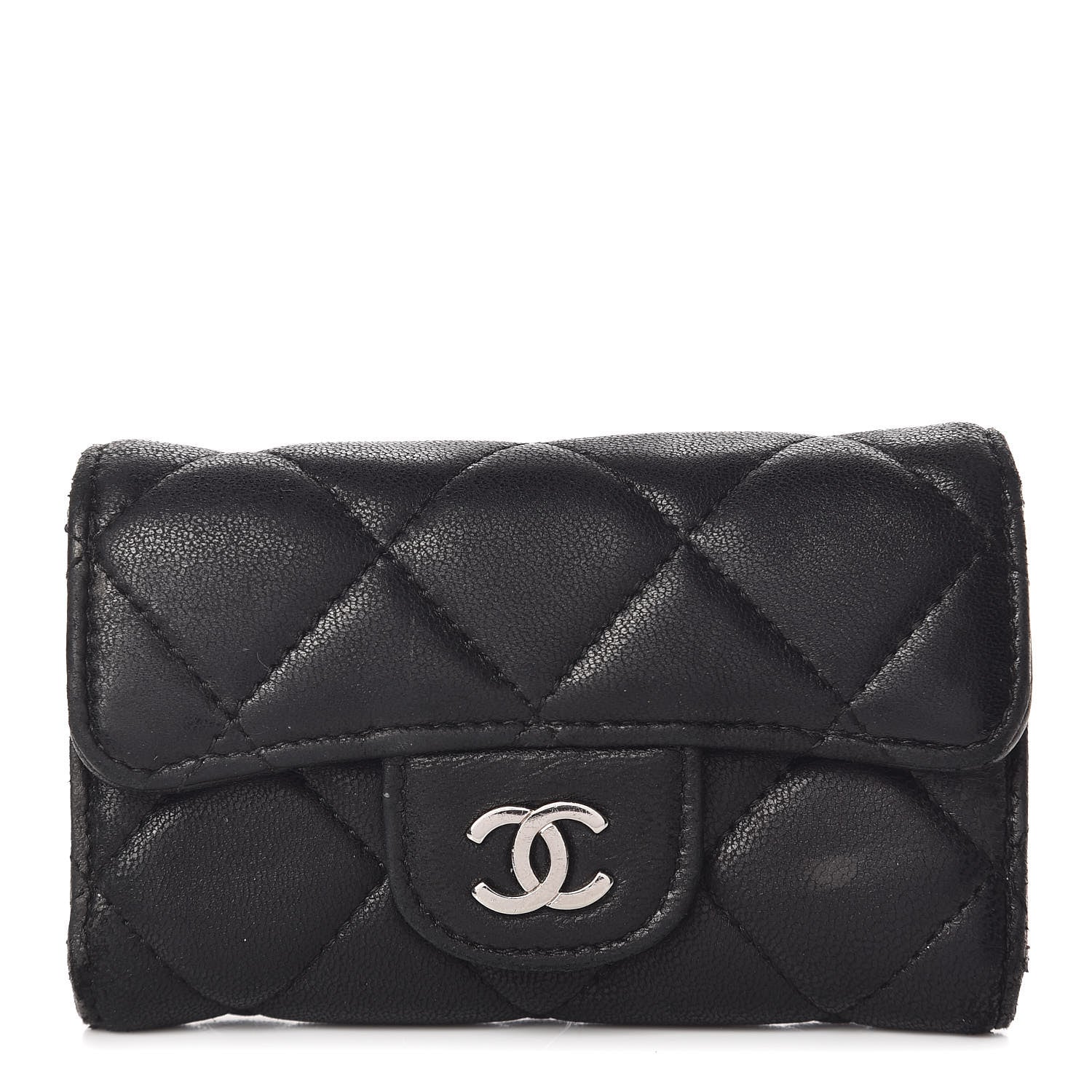 Chanel Lambskin Quilted 6 Key Holder Black 1 of 18