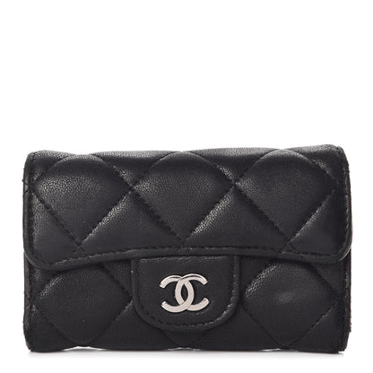 Chanel Lambskin Quilted 6 Key Holder Black 1 of 18
