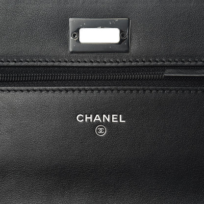 Chanel Aged Calfskin Reissue Wallet On Chain WOC So Black 6 of 12