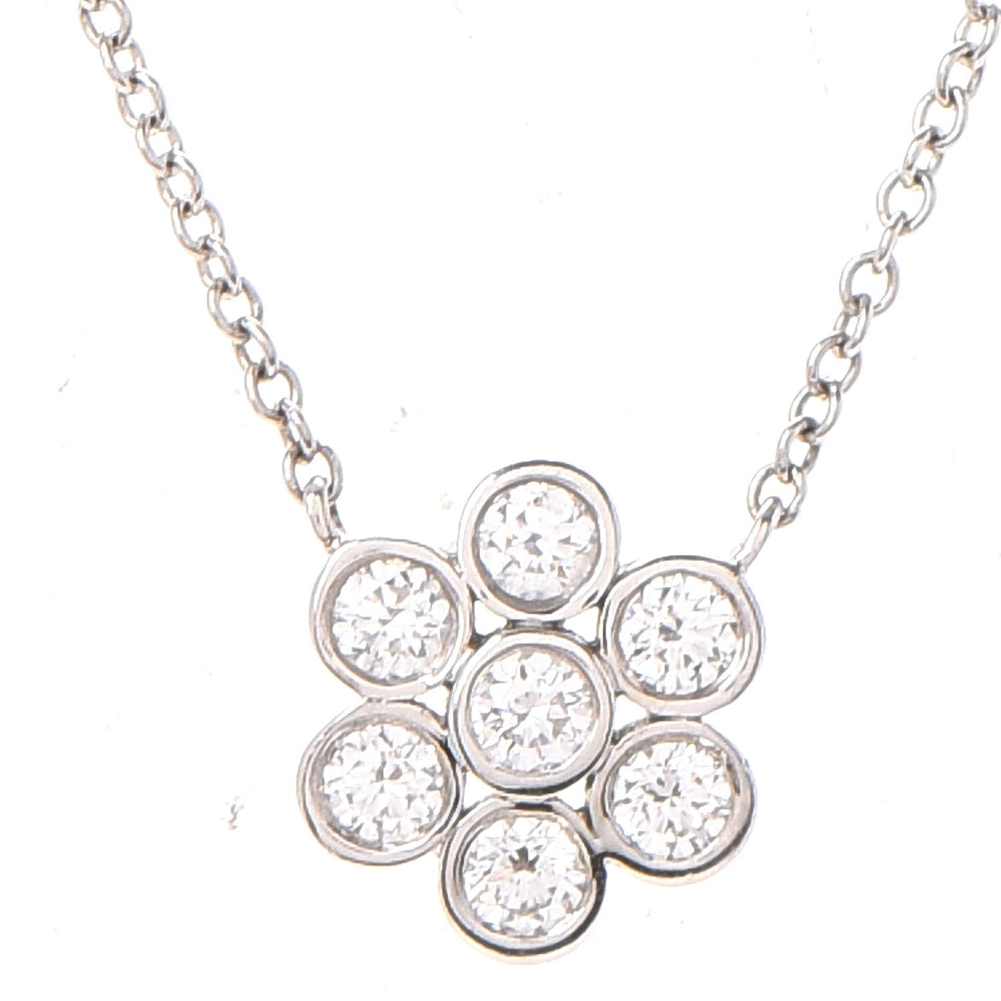 Platinum Diamond Flower Necklace