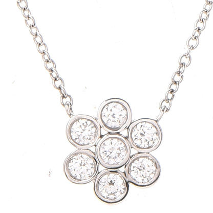 Tiffany Platinum Diamond Flower Necklace 4 of 6