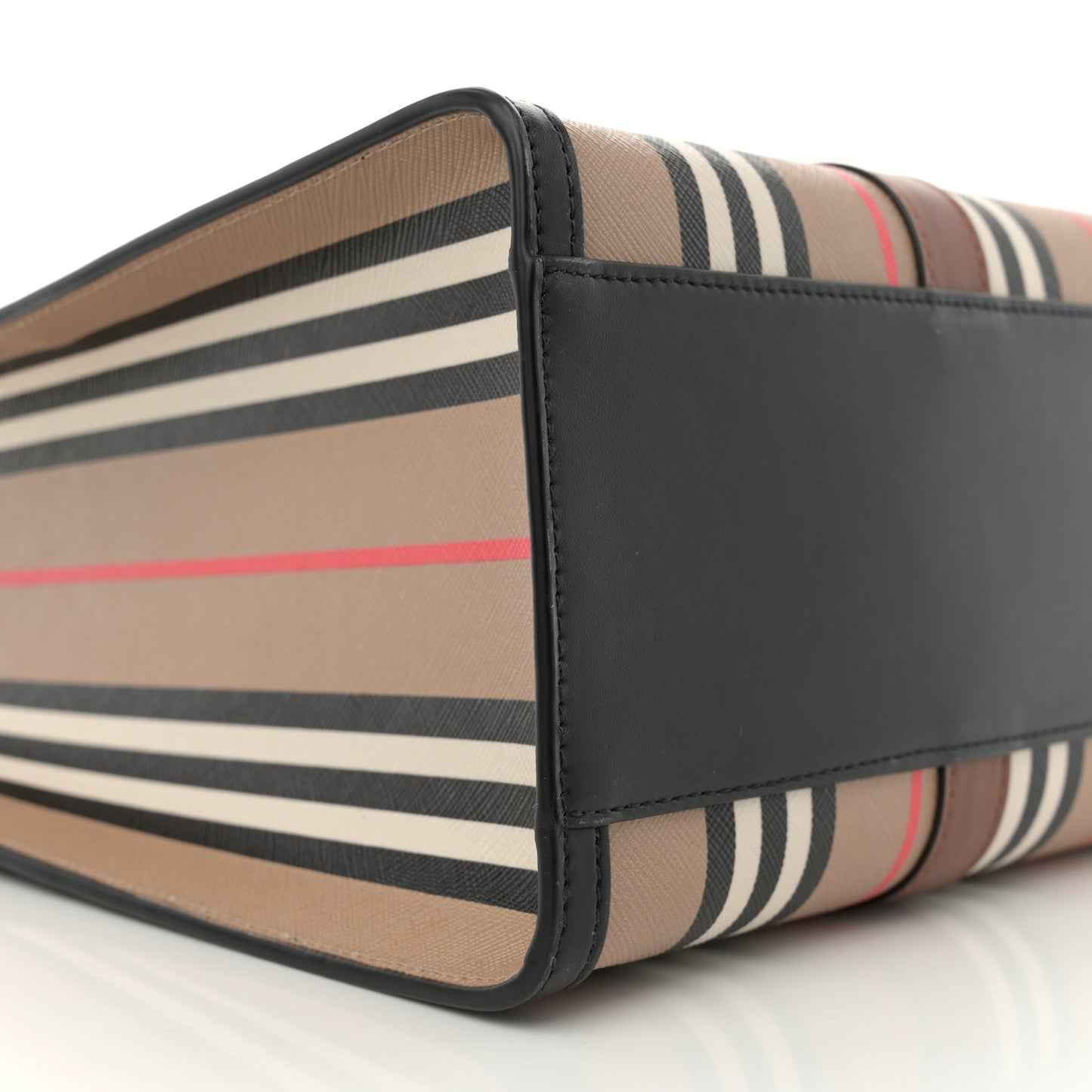 E-Canvas Stripe Book Tote Archive Beige