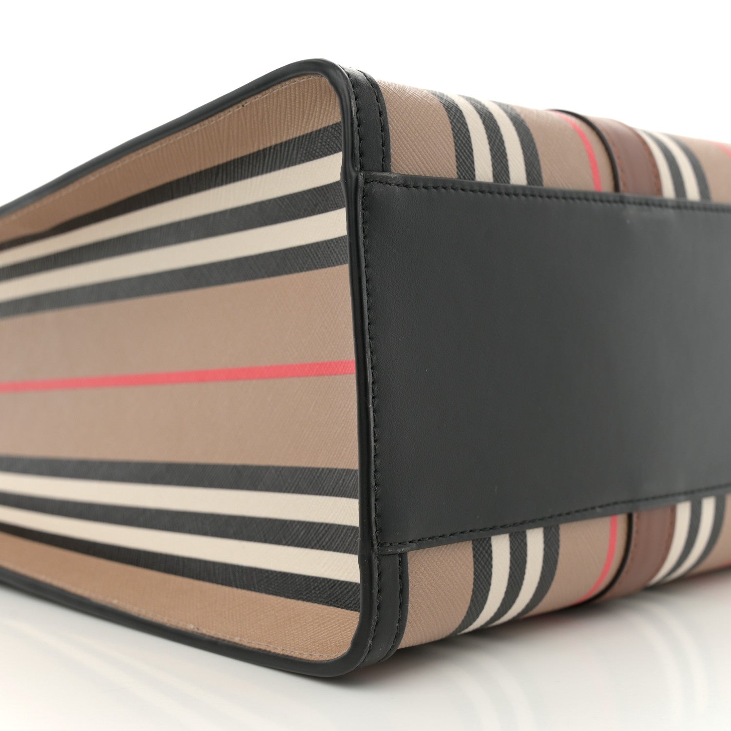 Burberry E-Canvas Stripe Book Tote Archive Beige 9 of 11
