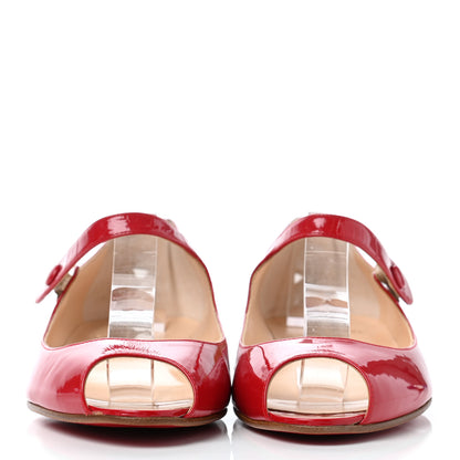 Christian Louboutin Patent Ioma Flat 39.5 Red Chic 2 of 8