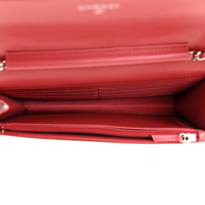 Chanel Goatskin Camellia Embossed Wallet On Chain WOC Pink 5 of 12