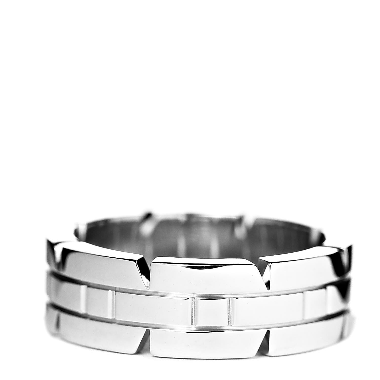 Cartier 18K White Gold Diamond Tank Francaise Band Ring 50 5.25 3 of 4