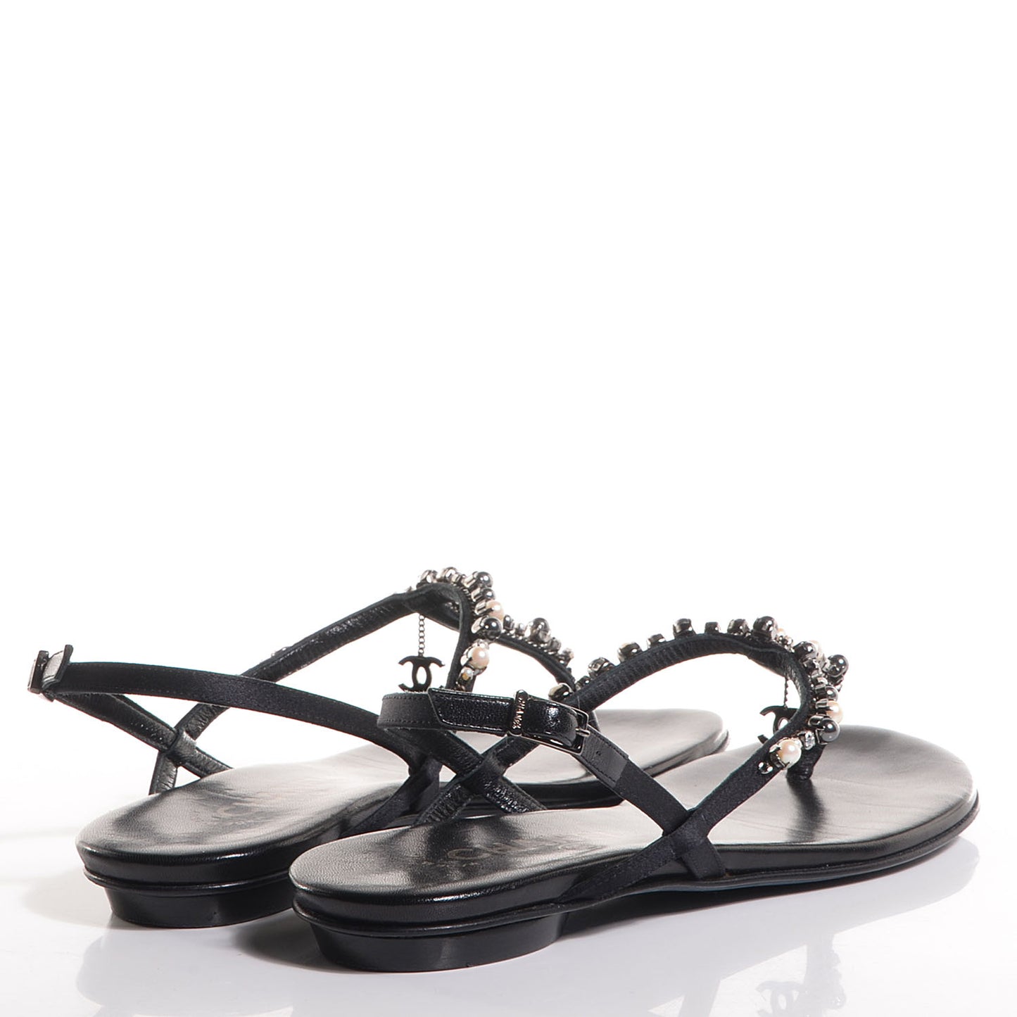 CC Pearl Thong Sandals 37.5 Black